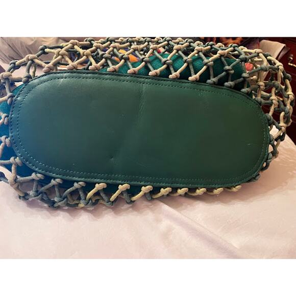 Vintage Marc Jacobs Green Ombre Macrame Netting Roping Braided Leather Handbog - Picture 5 of 6